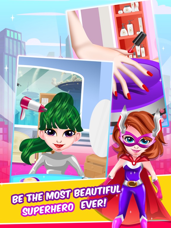 Superhero Princess Hair Salon Fun Nail Makeover Make Up Spa