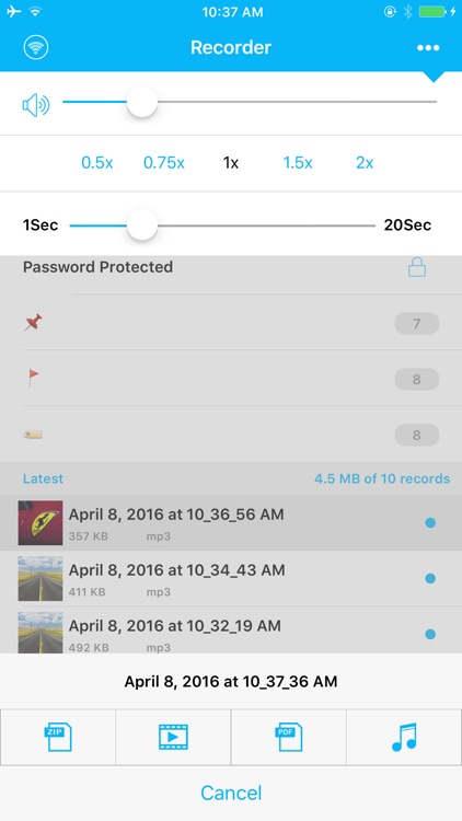 Recorder Pro - Recording, Voice Memos, Photos, Notes, Markers, Tags & Password Protected screenshot-3