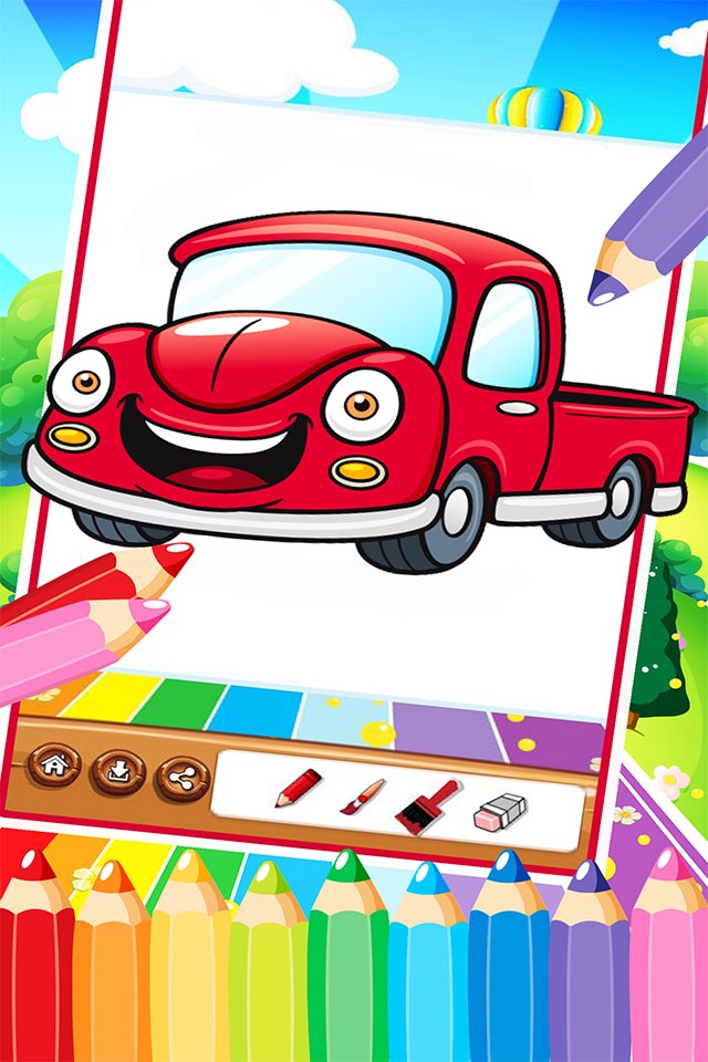 Car Fire Truck Free Printable Coloring Pages For Kids screenshot 3