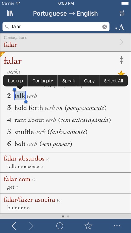 Portuguese-English Translation Dictionary and Verbs