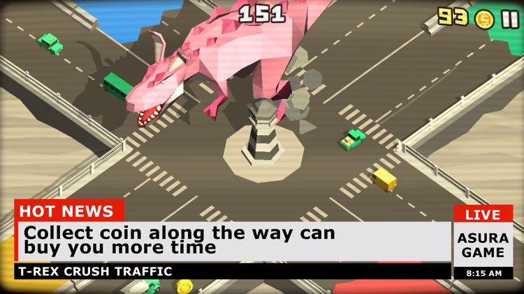 T-Rex crush traffic: Survival screenshot-3