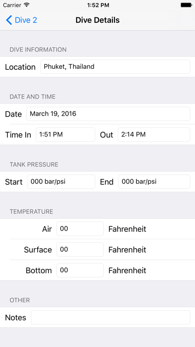 Dive Plan Screenshot 3