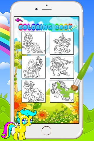 Pony Coloring Books Kids Games - Drawing Painting Little Unicorn For Preschool Toddler screenshot 4