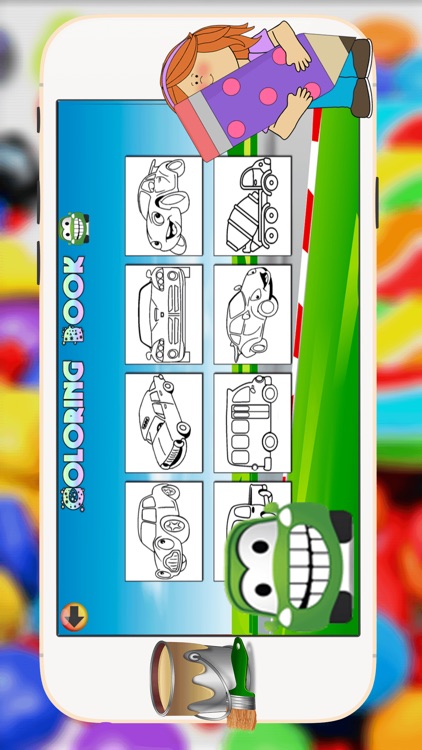 Car Coloring Book -  All In 1 Vehicles Draw Paint And Color Pages Games For Kids