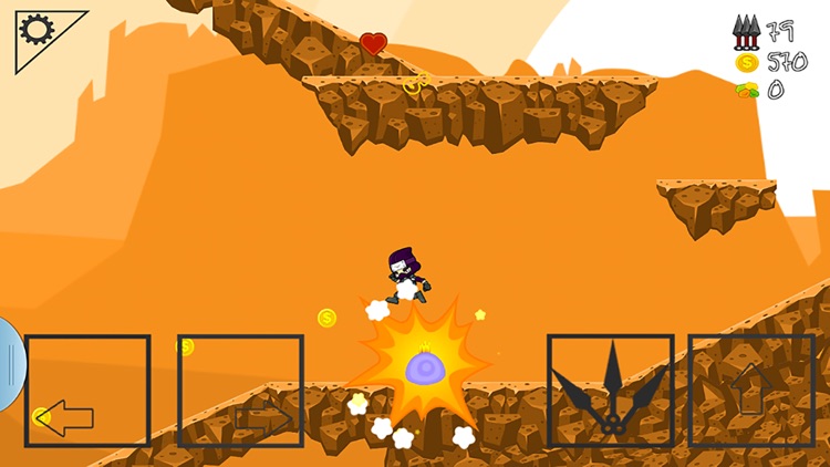NINJA SIDE 2D (A platform jump n shoot game) screenshot-3
