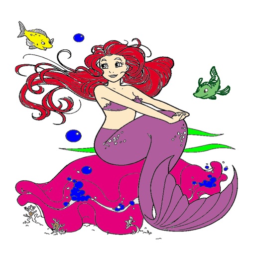 Kids Coloring Book - Cute Cartoon Mermaid 6 iOS App