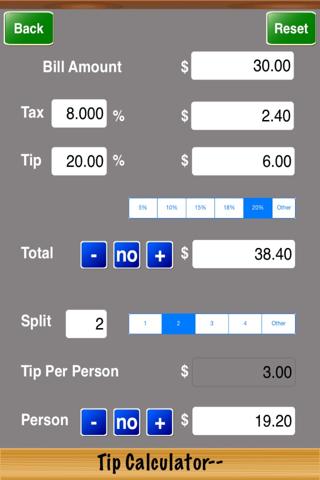 Tip Calculator-- screenshot 2