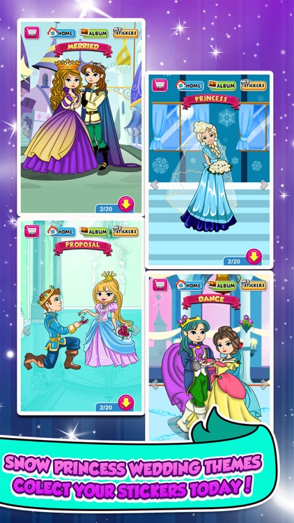 Princess Sticker Salon Game - frozen make-up wedding & dress up girl makeover! screenshot-3