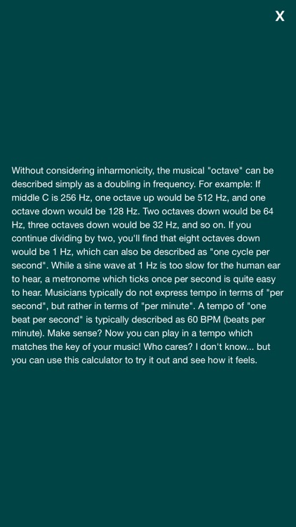 Hz BPM Octaves Calculator