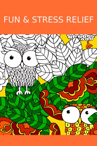 Owl Coloring Book For Adults: Free Fun Adult Coloring Pages - Relaxation Anxiety Stress Relief Color Therapy Games screenshot 4