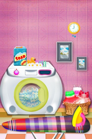 Ironing Newborn Clothes washing girls games for babies screenshot 2