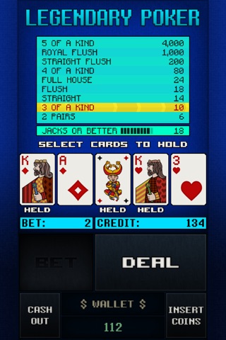 LEGENDARY VIDEO POKER screenshot 2