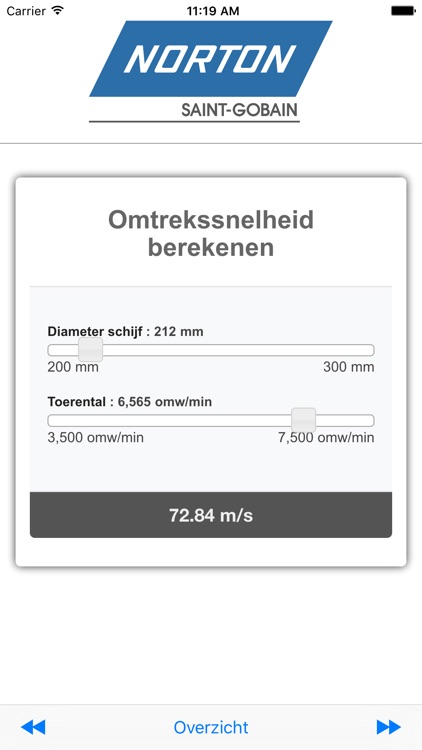 Toerentalberekenaar Norton