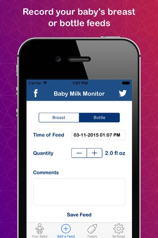 Baby Milk Monitor - Record, track and plan your baby's breast and bottle feeds. screenshot 2