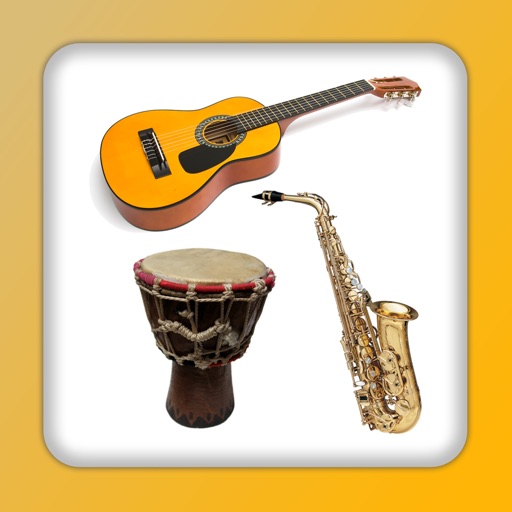Musical instruments sounds flashcards and matching pairs game for kids and toddlers iOS App
