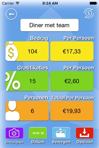 Tipeyo - calculate your tips and save your receipts screenshot 2