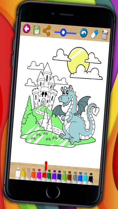 How to cancel & delete Dragons coloring book & paint fantastic animals from iphone & ipad 3