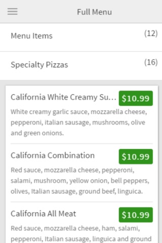 California Pizza screenshot 3