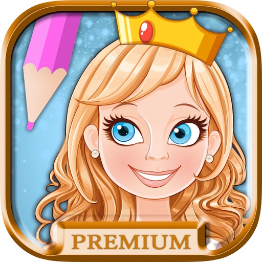 Princesses coloring book Coloring pages fairy tale princesses for girls - Premium icon