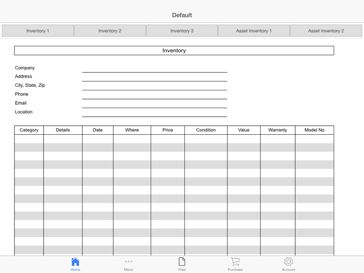 Inventory Log