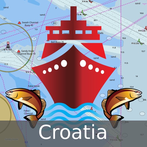 Marine Navigation - Croatia - Offline Gps Nautical Charts & River Maps for Fishing, Sailing and Boating icon