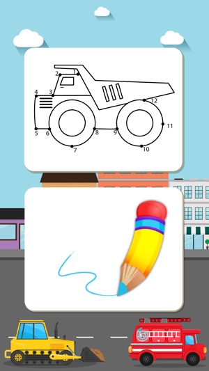 Trucks Connect the Dots and Coloring Book for Kids Lite(圖2)-速報App