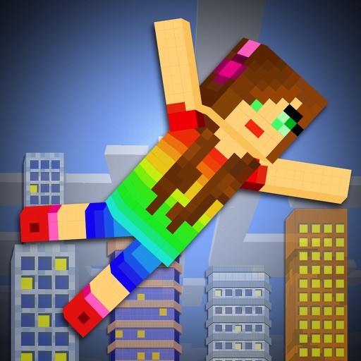 8 Bit Super Girl City swing Adventure - 3D Pixel games Icon