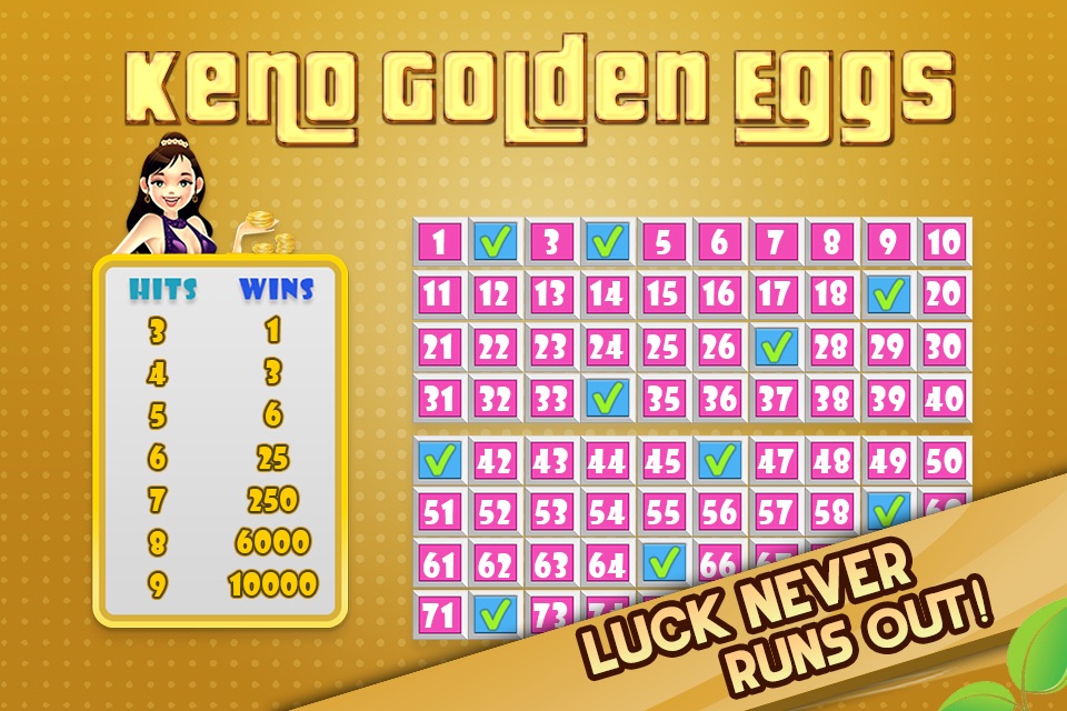 Classic Keno Golden Eggs - Bonus Multi-Card Play Free Edition screenshot 2