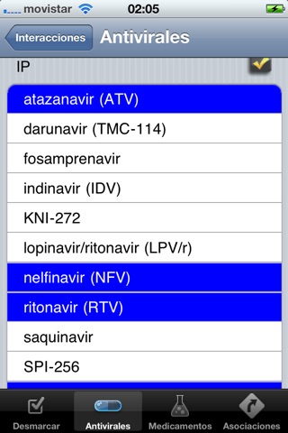 Interacciones VIH screenshot 2
