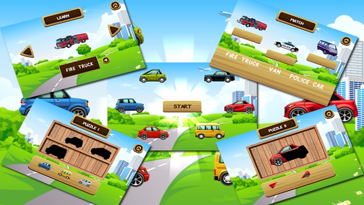 Cars and Trucks Puzzle Vocabulary Game for Kids and Toddlers - Education game to Learn Vehicle Vocabulary Words