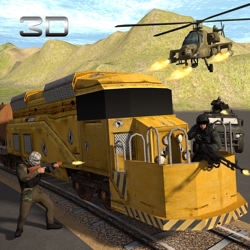 Army Gunship Train Battle 3D Icon
