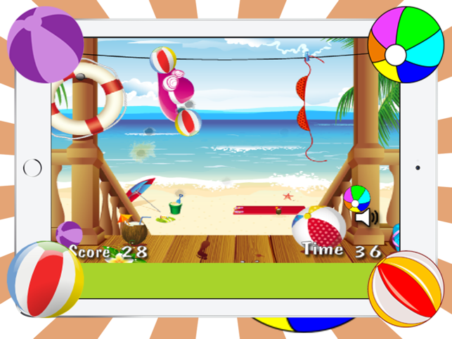 Beach ball shooting game for kids and adult practice skills, game for IOS