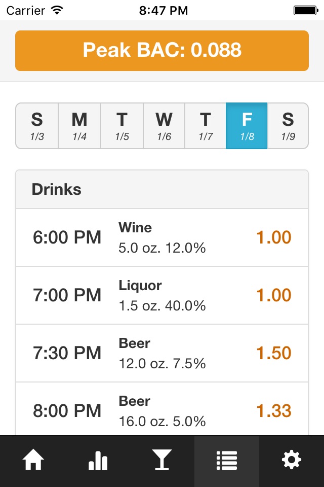 BAC Tracker screenshot 4
