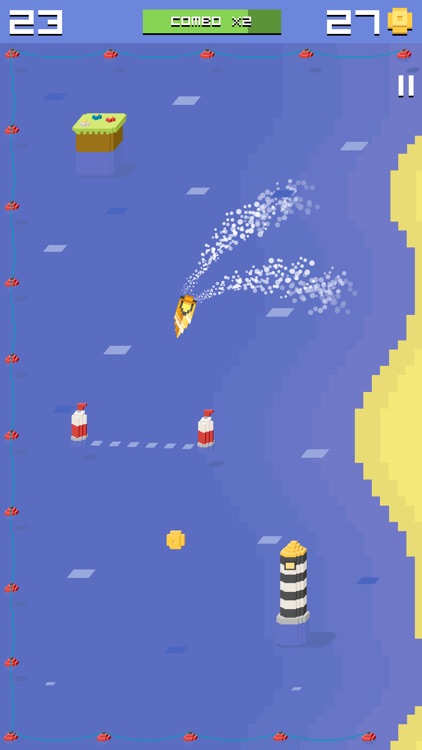 Pixel Bit Drift - Speed Boats Water Challenge