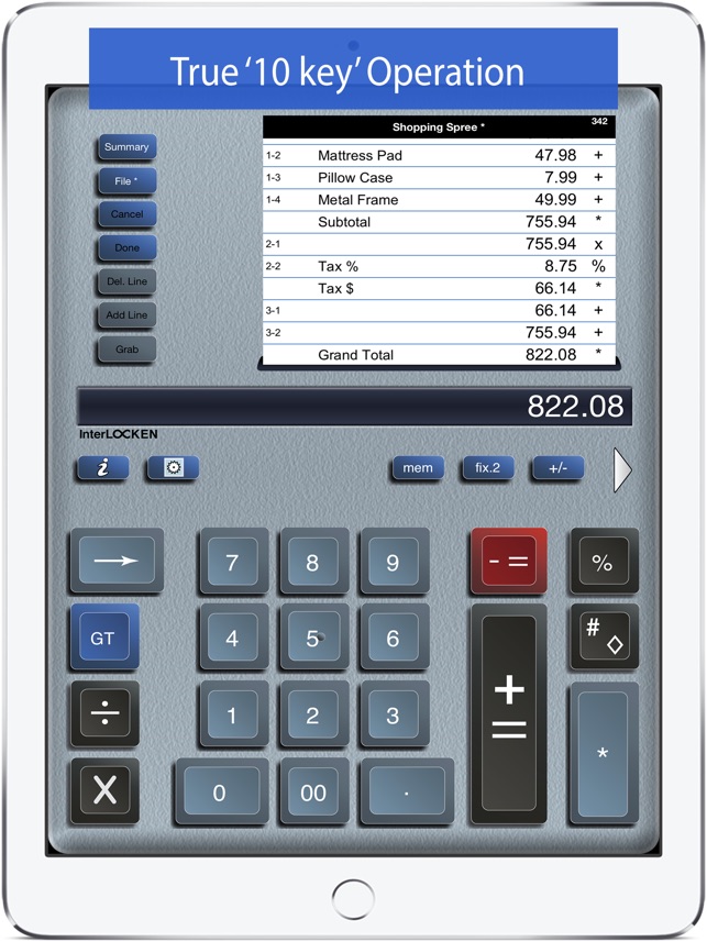 Adding Machine 10Key iPad Lite(圖1)-速報App