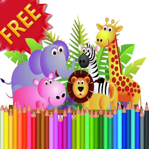 Coloring Book Zoo Animals Free Icon