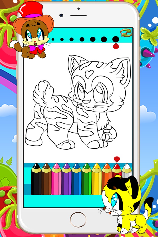 Coloring Books For Preschool Toddler - Kids Drawing Painting kitty Cat Games screenshot 4
