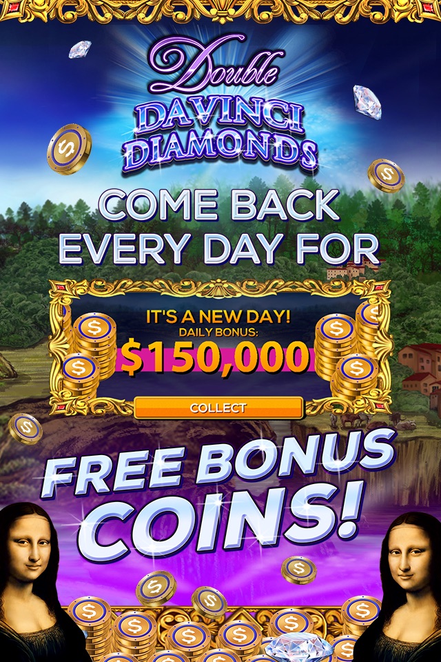 Double Da Vinci Diamonds: FREE Vegas Slot Game screenshot 2