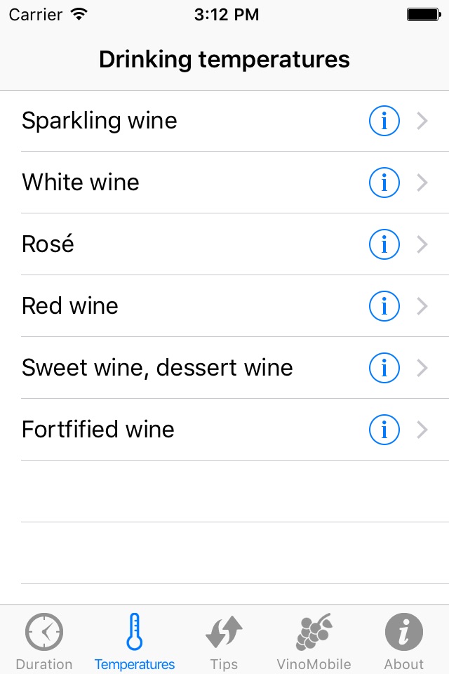 Wine Temperatures screenshot 3
