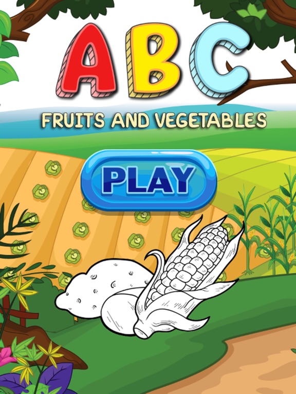 Screenshot 1 For ABC Fruits And Vegetables Coloring Book Learning English Vocabulary Free