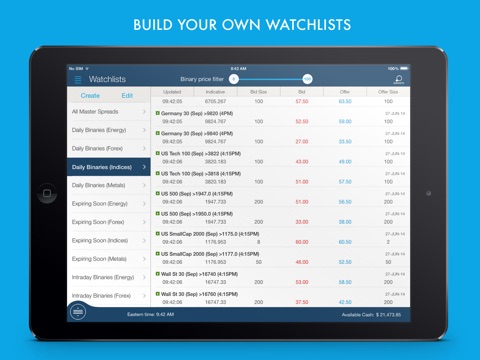 Nadex Binary Options for iPad screenshot 3