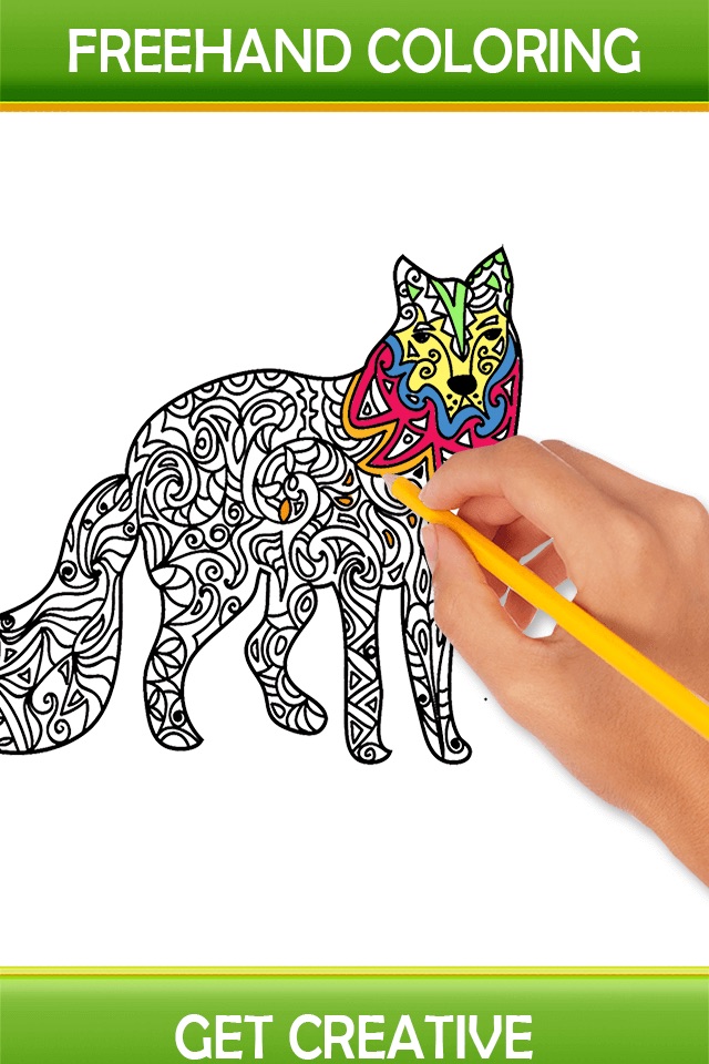Animal Art Zen Designs - Relaxing Coloring Book for Adults screenshot 2