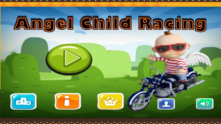 Angel Child Racing - Little chic cupid baby with motorbike