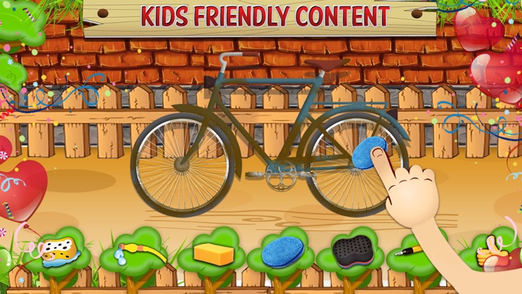 Kids bicycle washing salon: wash baby bikes for play screenshot-3
