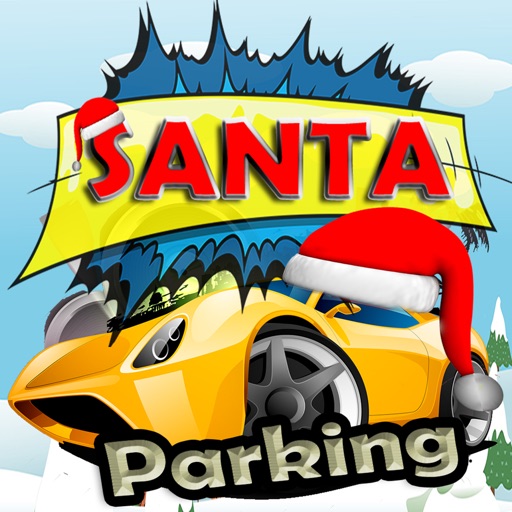 santa parking snowman icon