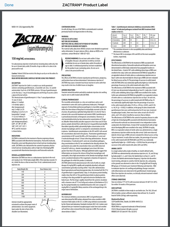 Zactran Cost Calculator for iPad