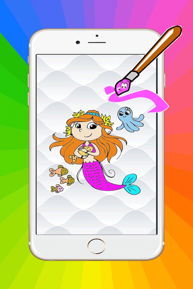 Games Princess Mermaid Coloring Book Art Pad:Easy painting for little kids screenshot 2