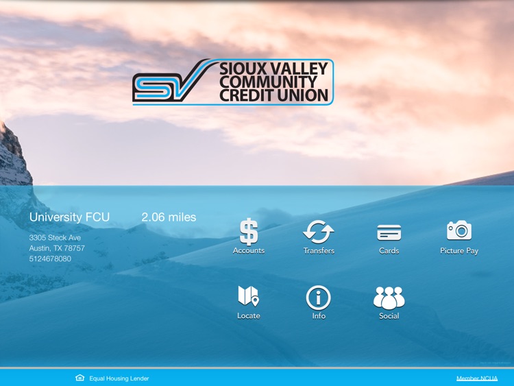 Sioux Valley Community Credit Union for iPad
