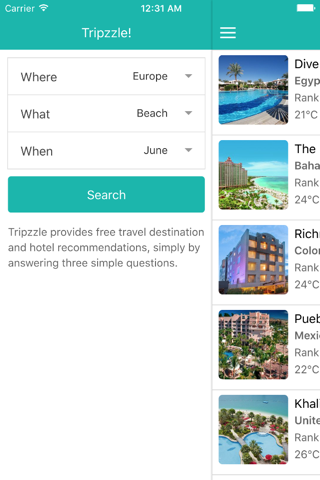 Tripzzle! Travel Destination & Hotel Recommendations screenshot 2