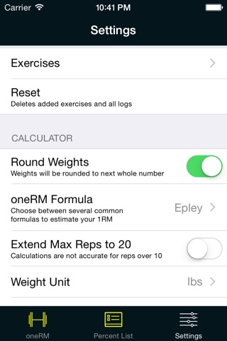 oneRM - 1 rep max calculator screenshot 4